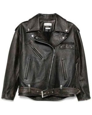 McQueen Leather Outerwear - Black