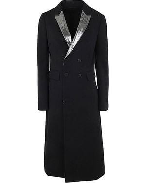 SAPIO Gabardine Smoking Double Breasted Coat - Black
