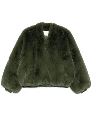 Frankie Shop Senna Faux Fur Jacker - Green
