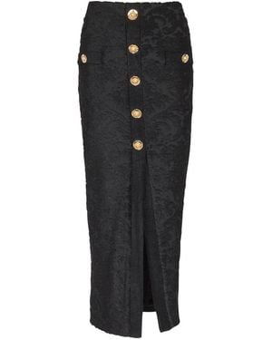 Balmain Midi Skirts - Black