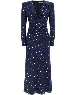 Alessandra Rich Polka Dot Dress - Blue
