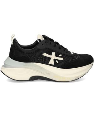 Premiata Hill Logo Detail Sneakers - Black