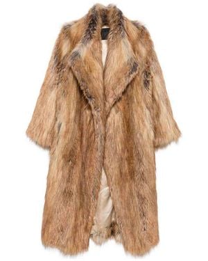 BB COUTURE Wool Ecofur Coat - Brown