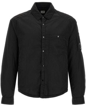 C.P. Company Chrome-R Padded Button Overshirt - Black
