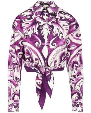 Dolce & Gabbana 'Maiolica' Print Shirt - Purple