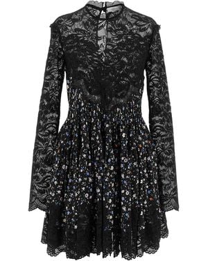Rabanne Floral Lace Dress - Black