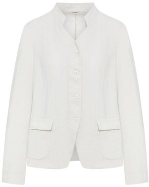 Transit Stretch Linen Blend Jacket - White