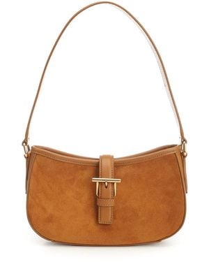 McQueen Mini T-Buckle Shoulder Bag - Brown