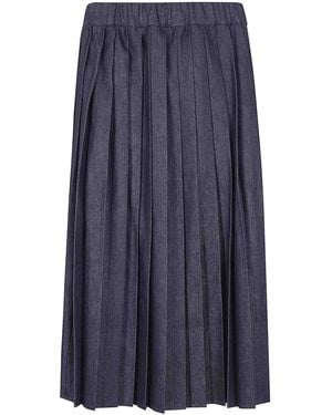 Jil Sander Denim Midi Round Skirt - Blue