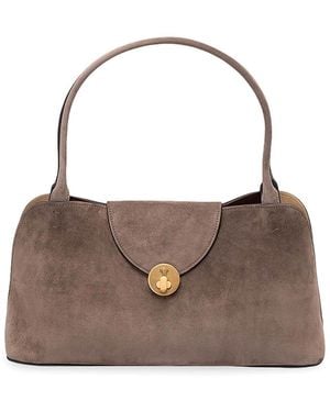 Versace Medium Suede Bag - Brown