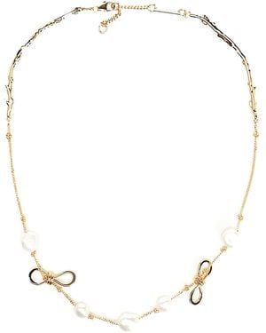 Marni Necklace With Knots And Pearls - Natural