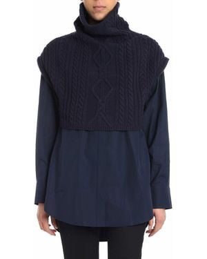 KENZO Shirt With Mandarin Collar - Blue