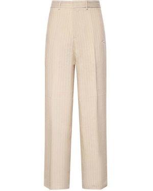 Amiri Pinstriped Tailored Trousers - Natural