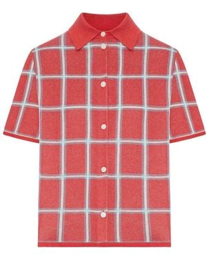 Guest In Residence Linen And Silk Blend Polo Shirt - Red