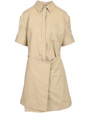 Loewe Cotton And Silk Dress - Natural