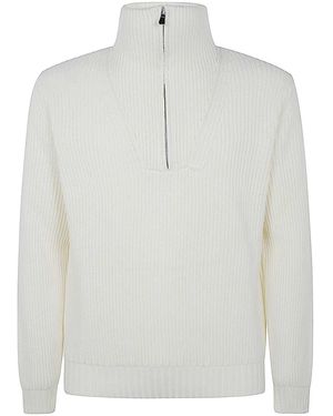 FILIPPO DE LAURENTIIS Long Sleeves Half Zip - White