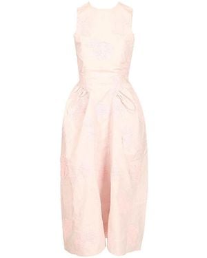 ROTATE BIRGER CHRISTENSEN Flower Midi Dress - Pink