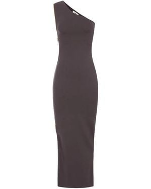 Elisabetta Franchi One-Shoulder Knitted Dress - Purple
