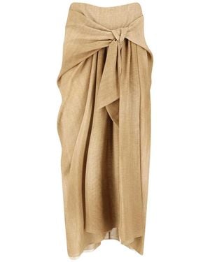 Ermanno Scervino Draped Midi Skirt - Natural