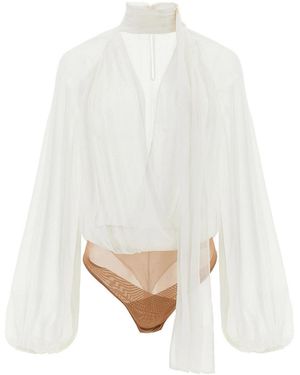 Elisabetta Franchi Body Crponne - White