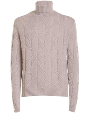 Corneliani Braided High Neck Sweater - Pink