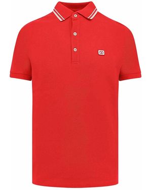 Valentino Cotton Pole With Vlogo - Red