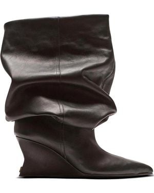 Balmain Wedge Ankle Boots By - Black