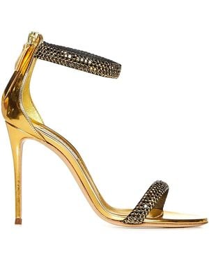 Casadei Mirrored Leather Sandals - Metallic