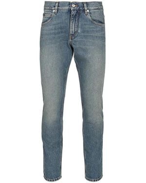 Dolce & Gabbana Logo Plaque Jeans - Blue
