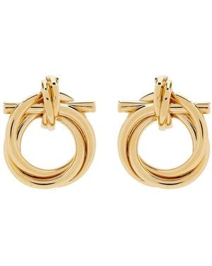 Ferragamo Gancini Torchon Earrings - Metallic