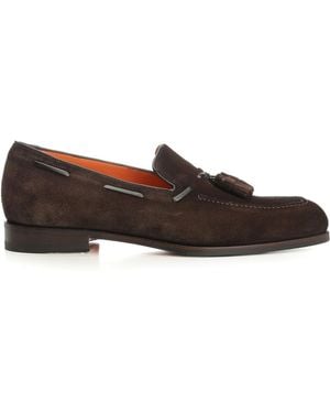 Santoni Moccasin With Tassels - Brown
