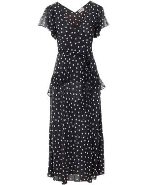 RIXO London Evie Bohemia Spot Deep Dress - Black