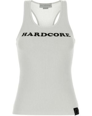 Stella McCartney Hardcore Slogan Cotton Tank Top - Gray