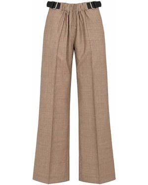 Semicouture Delia Straight Leg Pants - Natural