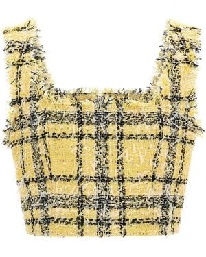 Balmain Tartan Tweed Top - Metallic