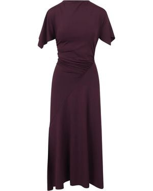 Victoria Beckham Asymmetrical Blousey Midi Dress - Purple