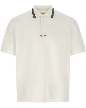 Versace Greca' Polo Shirt - White