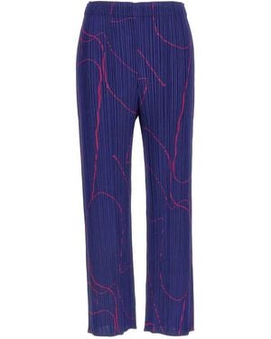Pleats Please Issey Miyake Pause Trousers - Blue