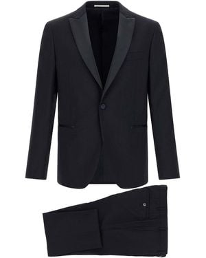 Pal Zileri Wool And Satin Dress - Blue
