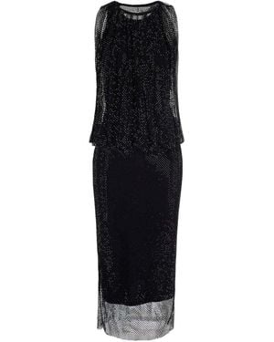 Sportmax Mesh Dress With Crystals - Black
