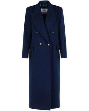 Max Mara Albania Virgin Wool Blend Coat - Blue