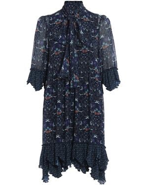 See By Chloé Russian Folk Print Flounced Dress - Blue