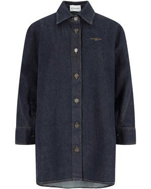Givenchy Denim Logo Shirt - Blue