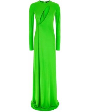 Tom Ford Long Sleeve Slash Front Evening Dress - Green
