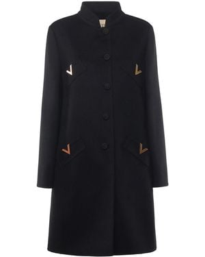 Valentino Garavani Compact Drap Coat - Black