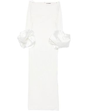 Solace London Talia Ruffle-Cuff Maxi Dress - White