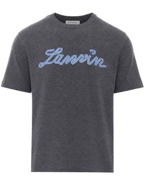 Lanvin Embroidered Logo T-Shirt - Gray