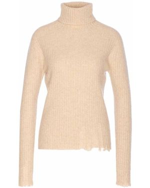 Uma Wang High Neck Rib Top - White