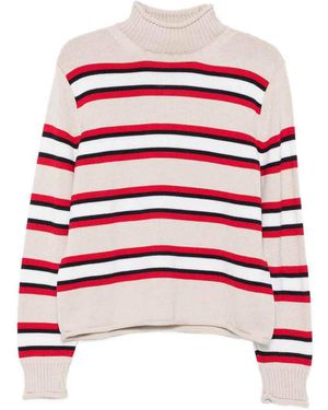 Semicouture Abby Sweater Features A High Neck - Red