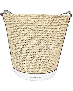 Michael Kors Straw Bucket Bag - Natural